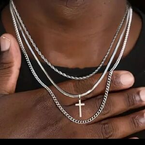 Silver Accent Cross Pendant Necklace